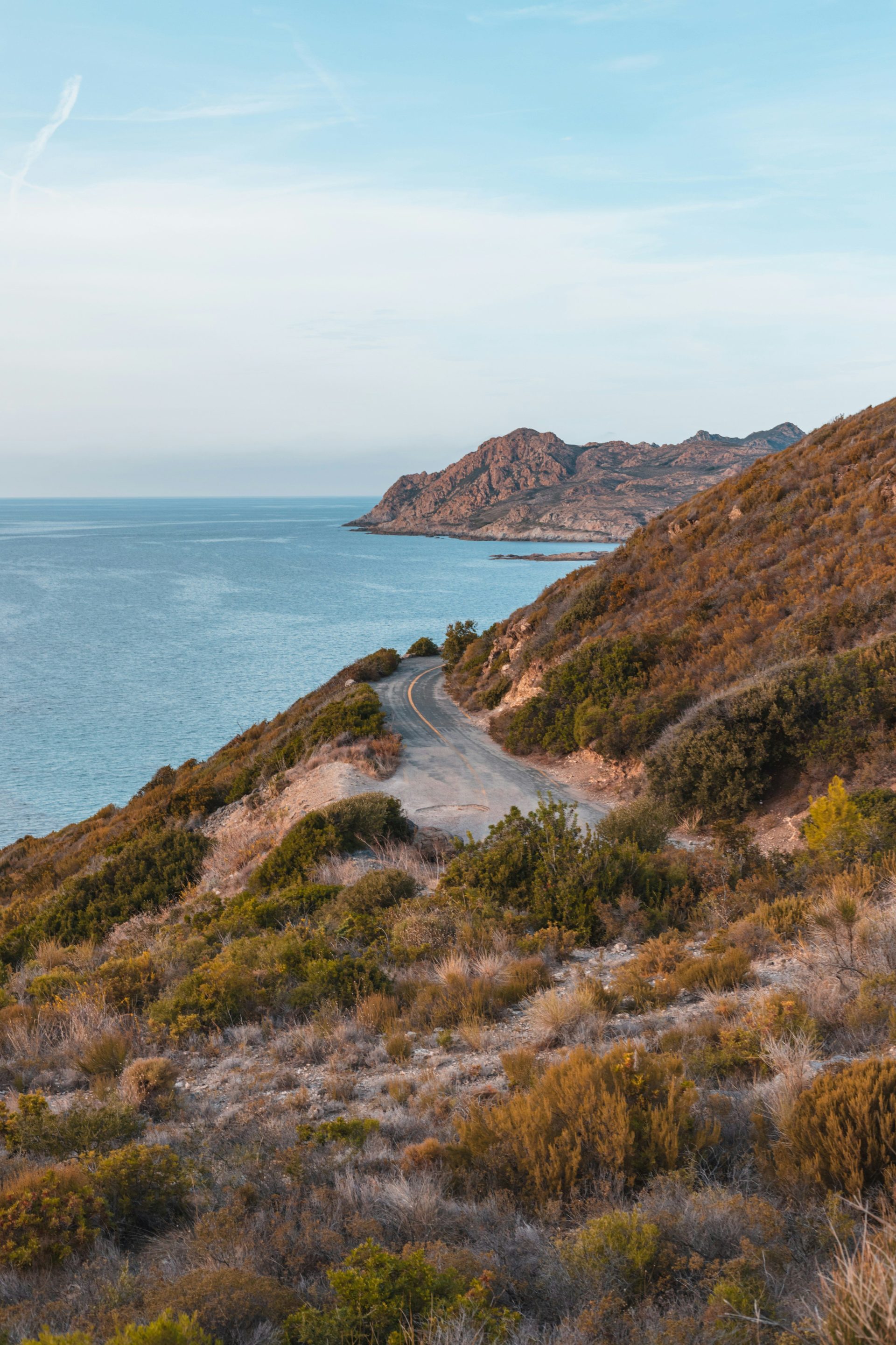 a road going through a valley